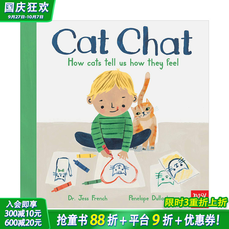【预售】猫如何告诉我们它们的情绪Cat Chat:How cats tell us how they feel 3-6岁儿童趣味睡前故事绘本 英文原版【】
