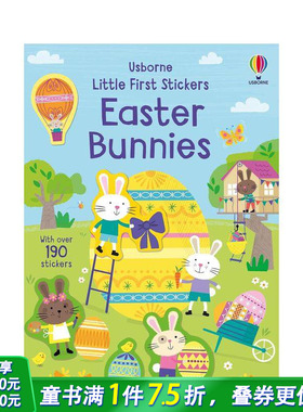 【现货】小小启蒙贴纸书：复活节兔子 Little First Sticker Book Easter Bunnies 英文儿童趣味互动 幼儿英语启蒙进口童书
