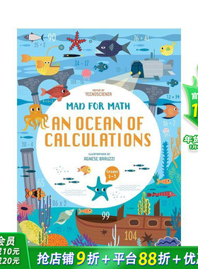 【预售】【疯狂数学】计算海洋奇遇记 【Mad for Math】An Ocean of Calculations 英文儿童插画科普故事绘本 进口童书