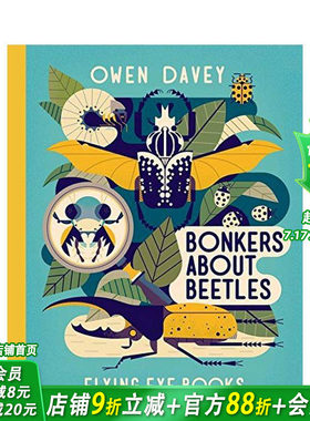【预售】英文原版绘本 【插画师Owen Davey】甲虫狂想Bonkers About Beetles 3-6岁儿童自然昆虫科普知识艺术绘本【善优童书】