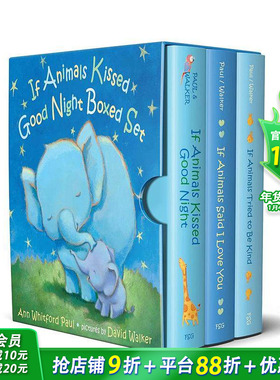 【预售】【拟人动物睡前故事】盒装套装 【If Animals Kissed Good Night】Boxed Set 英文儿童插画故事绘本 英语进口童书