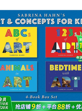 【预售】萨宾娜·哈恩给儿童的艺术启蒙套装4册图画书 Sabrina Hahn's Art & Concepts for Kids 4-Book Box Set 英文原版