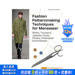 【预售】男装时装制版技巧 Fashion Patternmaking Techniques For Menswear 原版英文服装设计 正版进口书