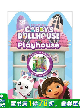 【预售】加布娃娃屋游戏屋 Gabby's Dollhouse Playhouse 英文儿童趣味互动绘本 英语早教进口书