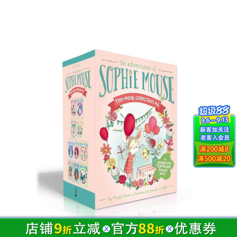 【预售】苏菲鼠历险记 十本精选集(盒装) Adventures of Sophie Mouse Ten-Book Collection2 英文儿童故事绘本 英语拓展进口童书