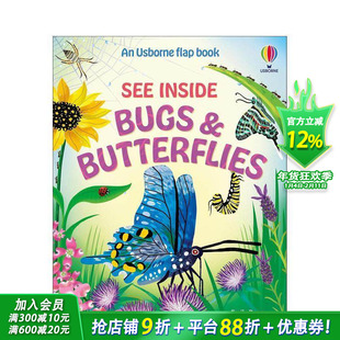 【预售】【翻翻书】揭秘昆虫与蝴蝶 See Inside Bugs and Butterflies 英文儿童插画科普绘本 进口童书