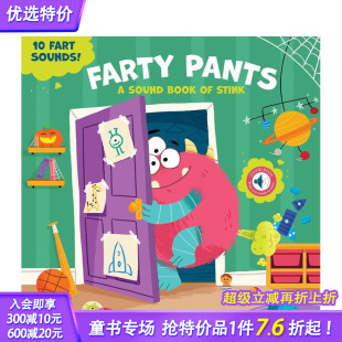 ：小怪兽 Farty 现货 屁屁裤 英文儿童趣味互动书 Book 臭臭书 发声书 Pants 聆听10种屁声 Monsters Stinky