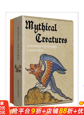 【预售】【明信片】神话生物明信片套装 Mythical Creatures - Notecard Set 原版卡牌 艺术文创周边