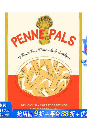 【预售】通心粉的爱：双关语记事卡 Penne Pals: 12 Pasta Pun Notecards & Envelopes 原版卡牌 正版进口书