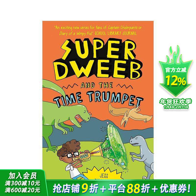 【预售】【超级呆子】#4时光小号 Super Dweeb and the Time Trumpet 英文爆笑全彩桥梁漫画故事 英语拓展阅读进口书