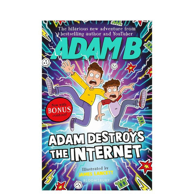 【现货】亚当摧毁了互联网 Adam Destroys the Internet 英文儿童插图初级桥梁章节故事书 进口童书