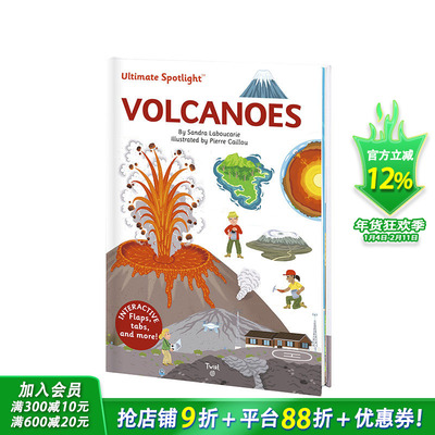 【现货】【翻翻立体书】英文原版 火山 Ultimate Spotlight:Volcanoes自然科普知识百科 精装艺术插画绘本 6岁+儿童英语