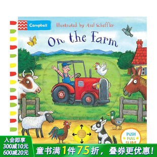 Push 预售 Farm Pull 英文儿童趣味互动游戏书 Book 农场：推拉滑行书 进口童书 The Slide