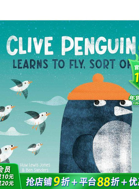 【现货】企鹅克莱夫学飞行（算是吧） Clive Penguin Learns to Fly， Sort of 英文儿童插画故事绘本 进口童书
