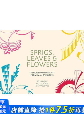 【预售】嫩枝、树叶与花朵：W.A.杜威金斯的镂空装饰图案 Sprigs， Leaves & Flowers 原版英文字体图案标志设计 正版进口书