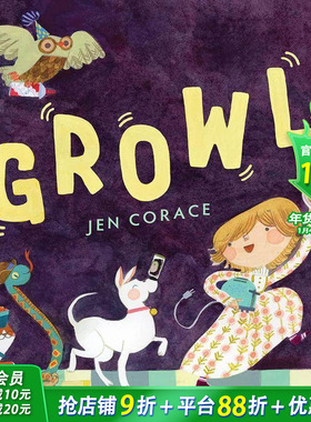 【预售】英文原版 Growl，午夜零食 Jen Corace  精装 儿童英语艺术插画绘本 善优童书