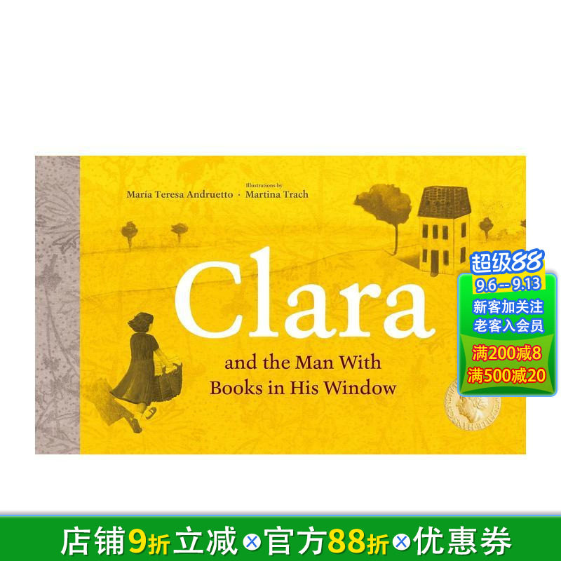 【现货】克拉拉与窗中书影人 安徒生奖得主Maria Teresa Andruetto Clara 英文儿童插画故事绘本 进口童书