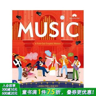 图解历史： 进口童书 英文儿童艺术启蒙绘本 Out 现货 音乐：折叠式 Graphic Music 原版 History Fold