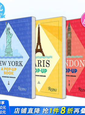 【现货多款选拍】Paris巴黎立体书/New York纽约/London伦敦【立体书大师Dominique Erhard】米尼克·艾哈德 英文原版正版进口书