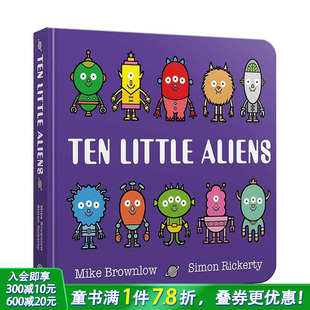 Ten Little 趣味数数启蒙 预售 幼儿认知与语言开发 进口童书 十个小外星人 英文儿童插画故事绘本 Aliens