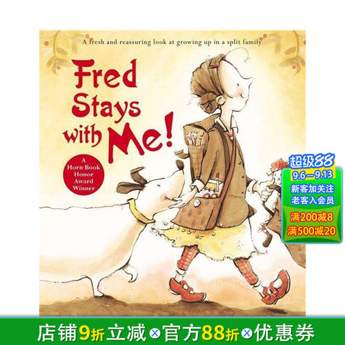 【预售】英文原版 弗雷德留在我身边! Fred Stays With Me! 艺术插画绘本 儿童英语进口图书 善优童书