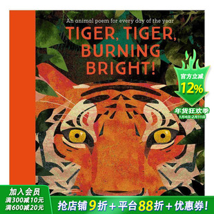 【现货】每日一首动物诗歌Tiger,Tiger,Burning Bright! 英文原版儿童艺术绘本