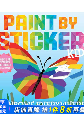 【现货】儿童贴纸绘画：到处是彩虹 Paint by Sticker Kids: Rainbows Everywhere! 原版英文贴纸书 正版进口书