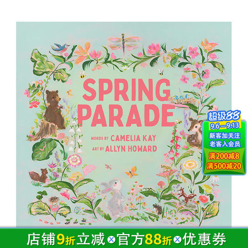 【预售】春日大游行 Spring Parade 儿童绘本故事 动物生态环保 英文原版正版进口图书籍#