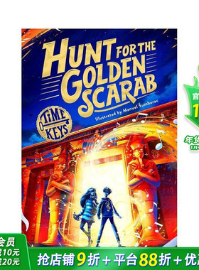 【预售】【时间之钥】#1：寻找金色圣甲虫 【Time Keys】Hunt for the Golden Scarab 英文儿童历史探险小说故事书  英语拓展阅读