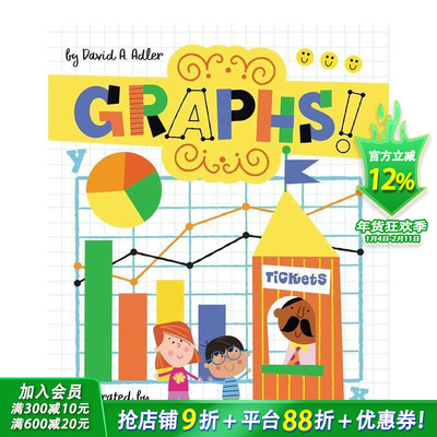 【现货】图表轻松学 数学启蒙 David Adler Graphs!  英文儿童插画绘本 认知启蒙早教进口童书