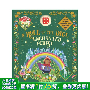 地图 预售 内附折叠式 Enchanted 英文儿童趣味互动游戏书 Dice 骰子 掷骰子：穿越魔法森林 Roll 计数器 Forest the