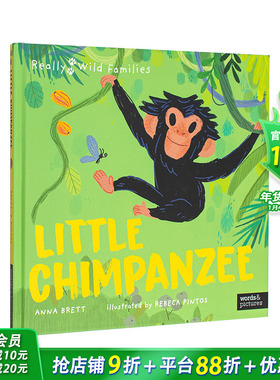 【现货】小黑猩猩：黑猩猩宝宝的一天 Little Chimpanzee: A Day in the Life of a Baby Chimp 3岁+英文儿童故事绘本 进口童书