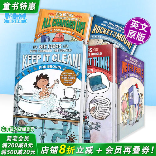 【现货多册选拍】改变世界的大创意-保持清洁/卫生/发明/机器Keep It Clean:Big Ideas That Changed the World英文儿童漫画故事书