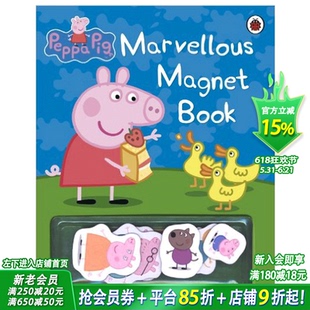 【预售】【小猪佩奇peppa pig】粉红猪小妹 不可思议的磁铁书Marvellous Magnet Book 3-6岁儿童趣味互动英文绘本【善优童书】