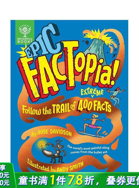 【预售】趣味知识百科 400个极限事实 大英百科全书 【FACTopia】Epic FACTopia!科学冷知识 英文儿童插画科普故事绘本进口书