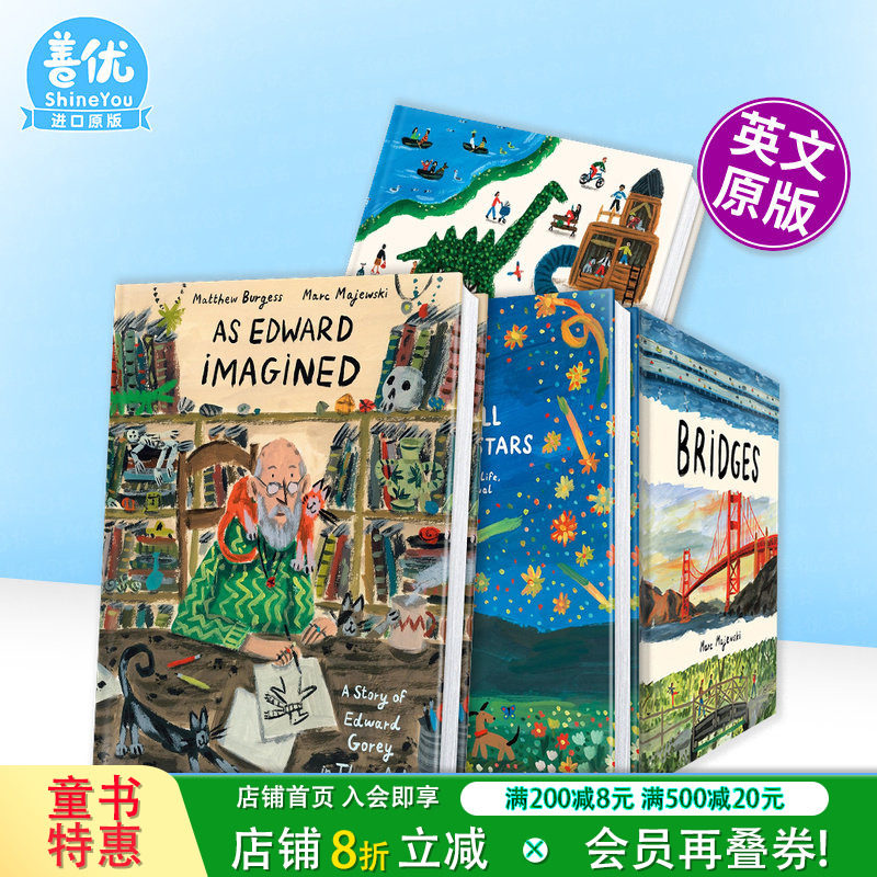 【现货多册选拍】爱德华的想象/桥/公园/万物皆星尘  Marc Majewski作品 As Edward Imagined 英文儿童插画故事绘本进口童书