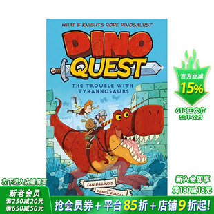 【现货】恐龙大冒险：暴龙的烦恼 Dino Quest: The Trouble with Tyrannosaurs 英文儿童爆笑幽默插图章节故事书 英语拓展阅读