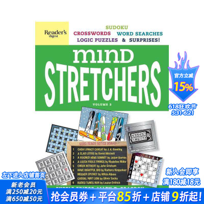 【现货】读者文摘思维担架解谜书弟3卷Reader's Digest Mind Stretchers Puzzle Book Vol.3 趣味游戏书 英文版 生活悠闲 图书