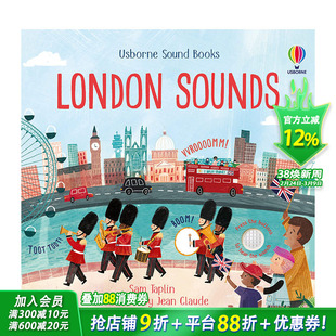 【预售】【发声书】英文原版 伦敦之声Sound Books:London Sounds 纸板书发音互动绘本 Usborne 英语早教启蒙 0岁+儿童进口图书