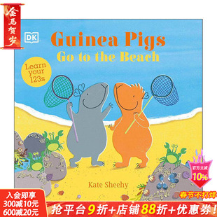 【预售】【DK】豚鼠去海边,通过海滩学习数字123 Guinea Pigs Go to the Beach:Learn123英文儿童趣味英语启蒙早教绘本 进口童书
