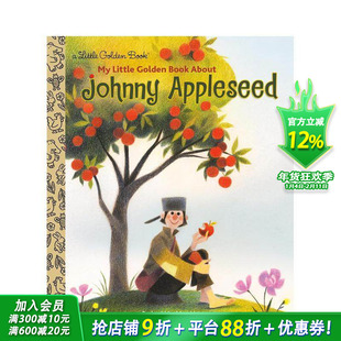 【现货】【黄金小传】约翰尼·阿普尔斯德 Little Golden Book Biography:Johnny Appleseed英文儿童插画绘本人物故事进口书