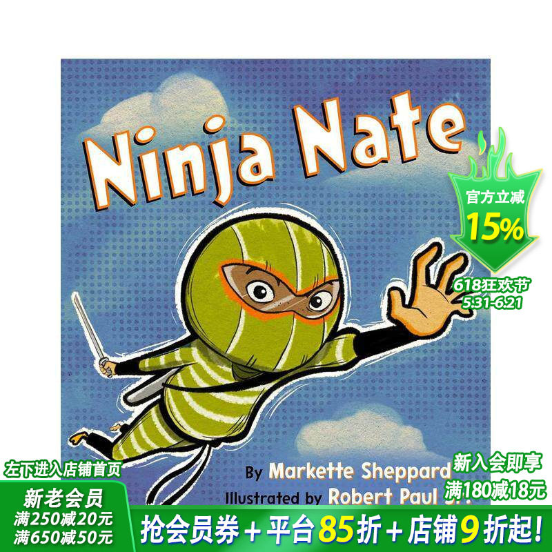 【预售】忍者内特 Ninja Nate 英文儿童插画故事科普绘本 进口童书