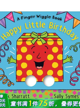 【预售】小小生日快乐：手偶书 Happy Little Birthday: A Finger Wiggle Book 英文儿童趣味英语早教进口书绘本