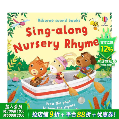 【预售】【发声书】一起唱儿歌 【Sound Books】Sing-along Nursery Rhymes 英文儿童趣味英语早教进口书绘本