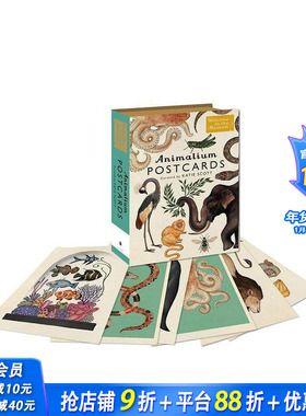 【预售】【欢迎来到博物馆】：动物园明信片 Animalium Postcards: (Welcome To The Museum) 原版明信片 正版进口书
