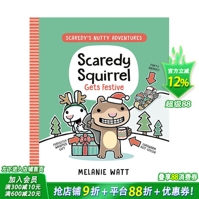 【现货】英文原版 害怕的松鼠变得喜庆 【胆小鬼松鼠】Scaredy Squirrel Gets Festive 英文儿童幽默故事绘本 进口原版书籍