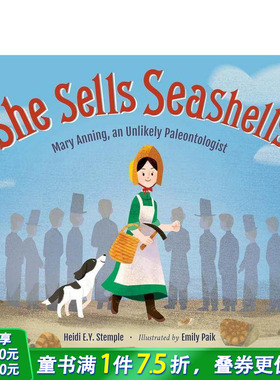 【现货】卖贝壳的小女孩 She Sells Seashells 英文儿童插画故事绘本 进口童书