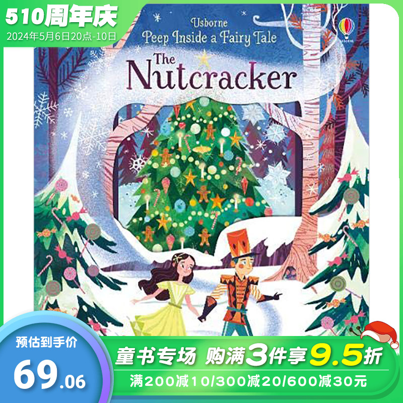 【预售】Peep Inside The Nutcracker胡桃夹子童话故事儿童洞洞书圣诞节礼物 3-6岁【善优童书】