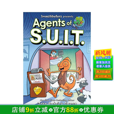 【预售】【调查员：西装特工】卷1：调查员：西装特工(精装)InvestiGators: Agents of S.U.I.T. 英文儿童漫画故事书英语拓展阅读