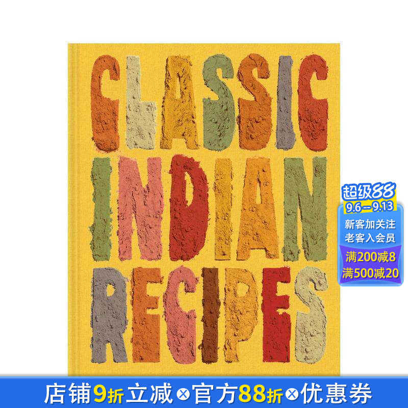 【现货】印度经典食谱 Classic Indian Recipes 原版英文餐饮生活美食 家常菜谱 素食节日甜点 地区历史 费顿出版 正版进口书